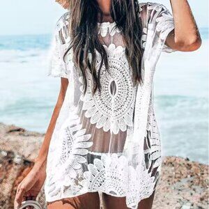 Cupshe Women's White Sun Floral Cover Up